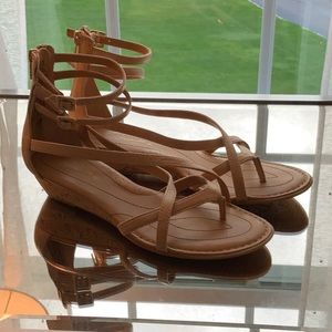 Born leather and cork sandals nude